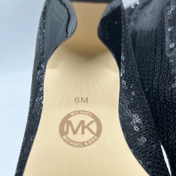 Michael Kors Black Sequin Luna Boots | Pointed Toe Slouchy Stiletto Size 6M NIB - Picture 9 of 10